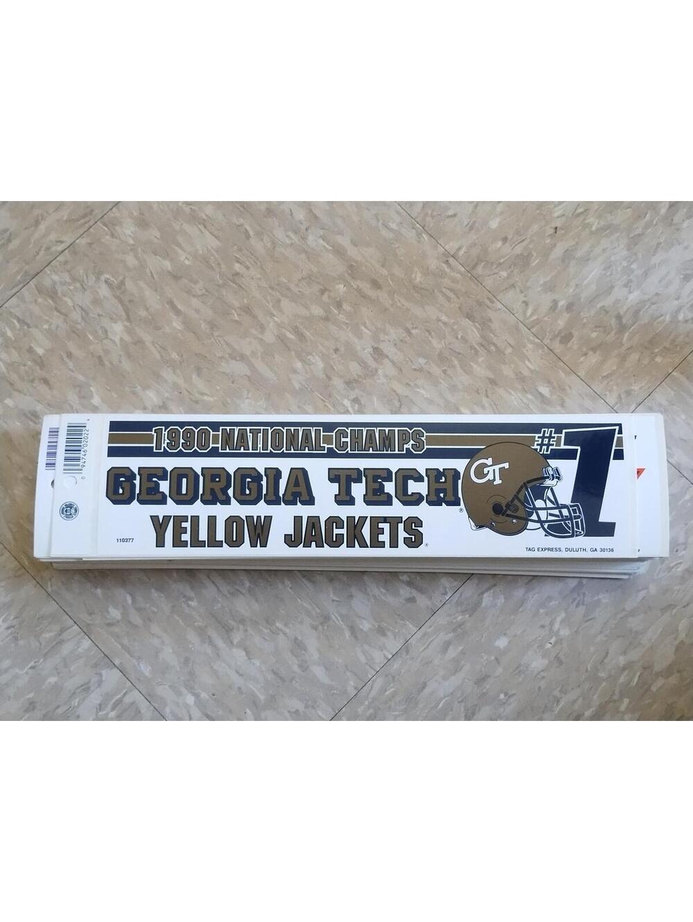 Georgia tech yellow jackets 1990 national champ bumper sticker